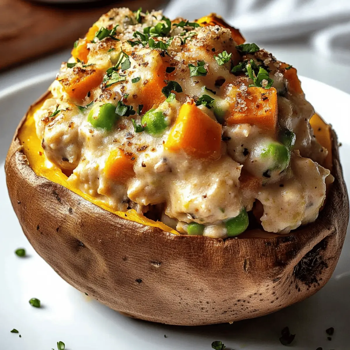 Creamy Chicken Pot Pie Stuffed Sweet Potatoes for Cozy Nights