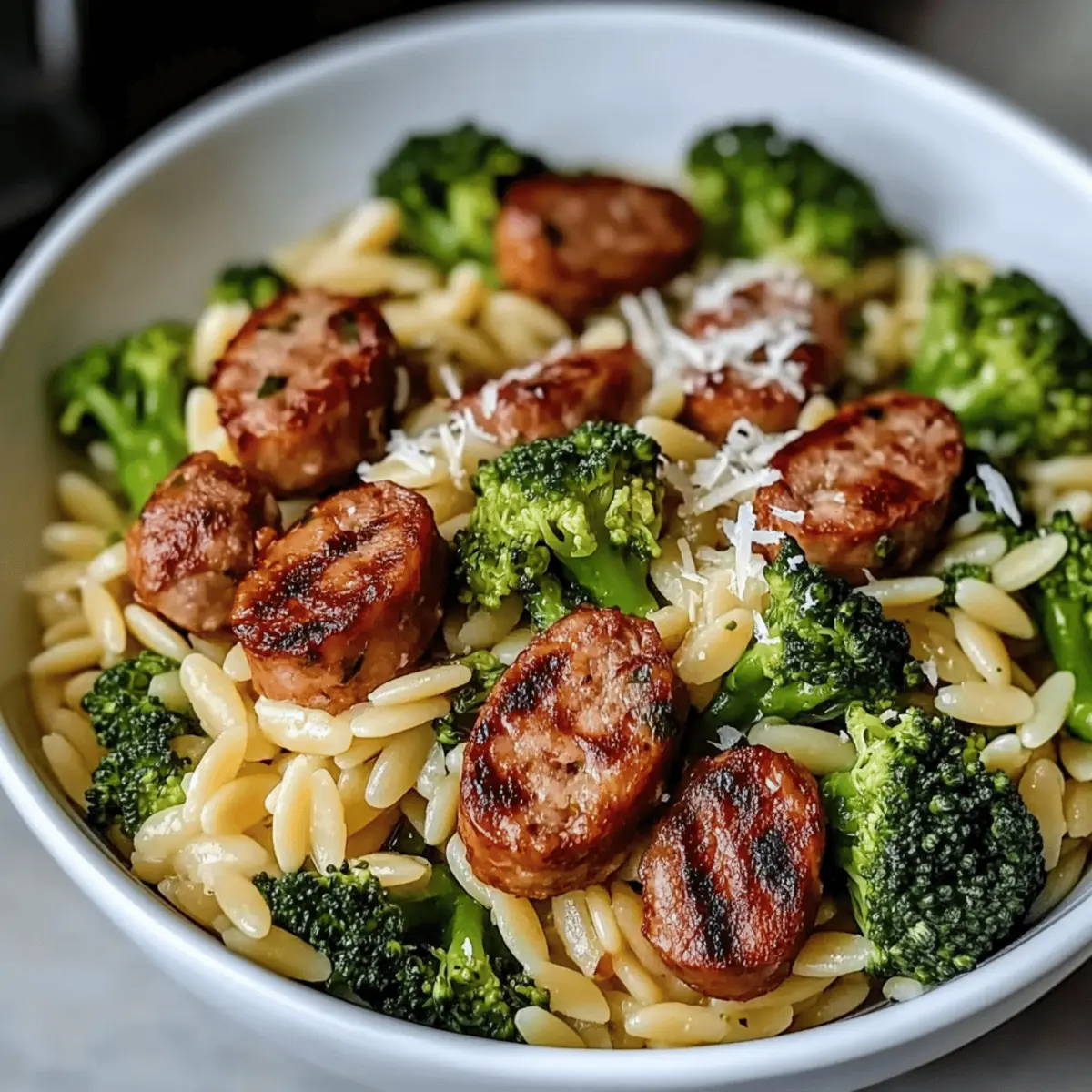 Chicken Sausage and Broccoli Orzo gmdgis