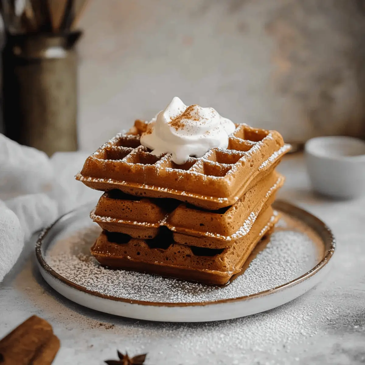 Christmas Morning Gingerbread Waffles k16j1p