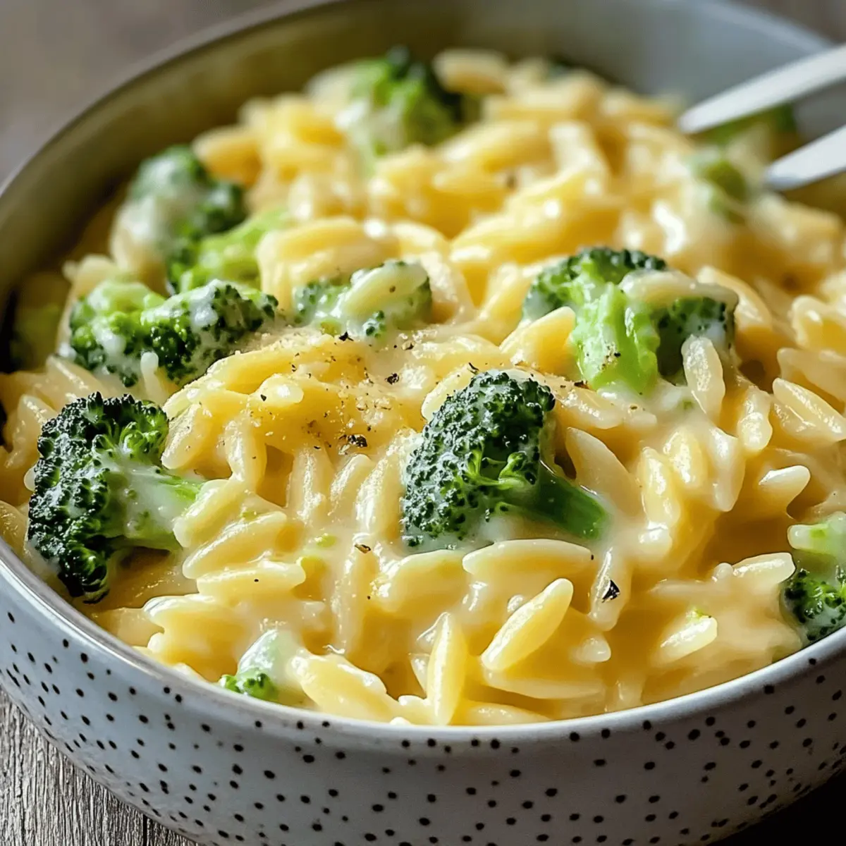 Creamy One Pot Broccoli Cheddar Orzo fglijb