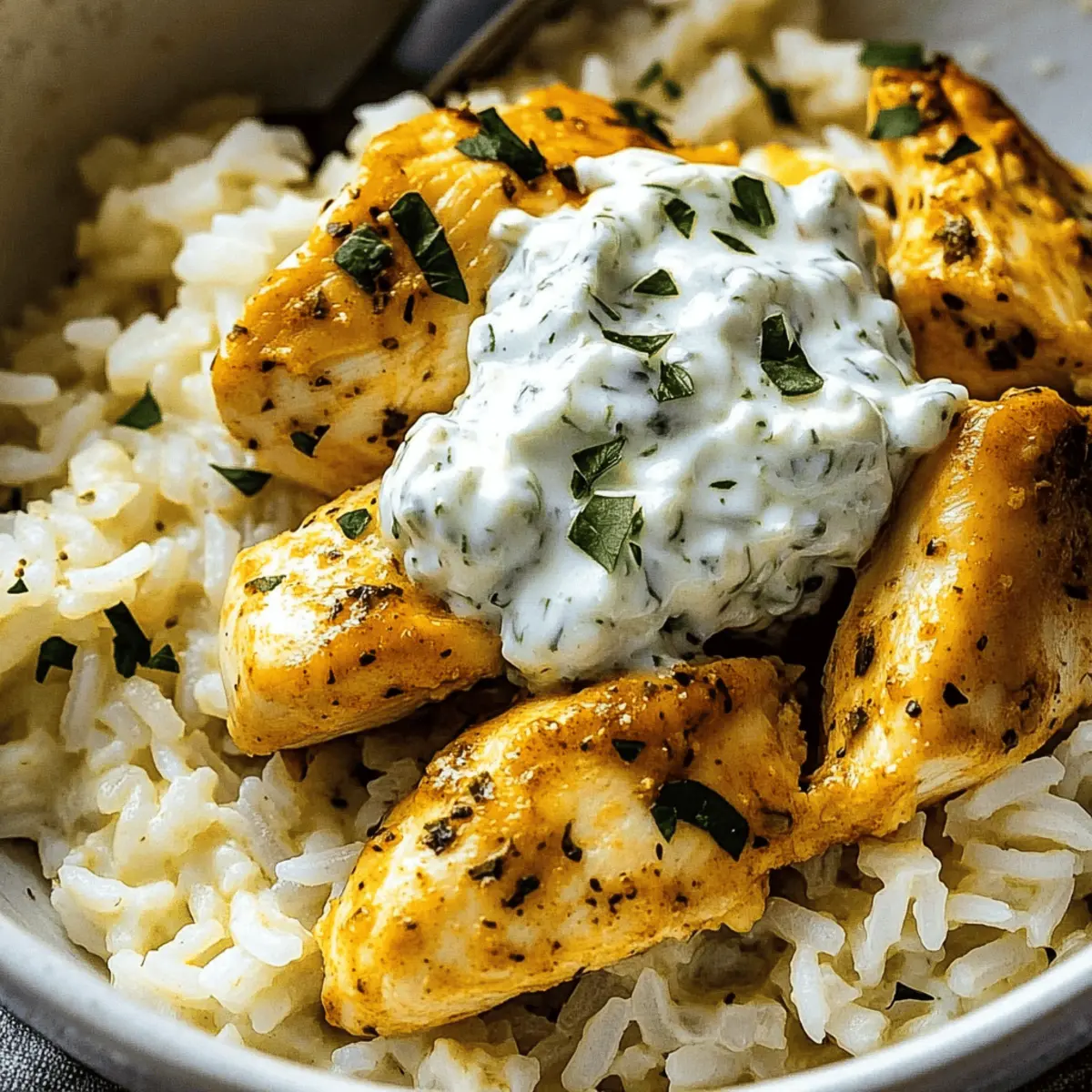 Dump and Bake Chicken Tzatziki Rice fyymoi