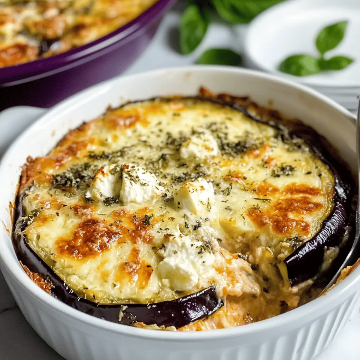 Melt-In-Your-Mouth Eggplant Gratin With Feta Cheese Delight