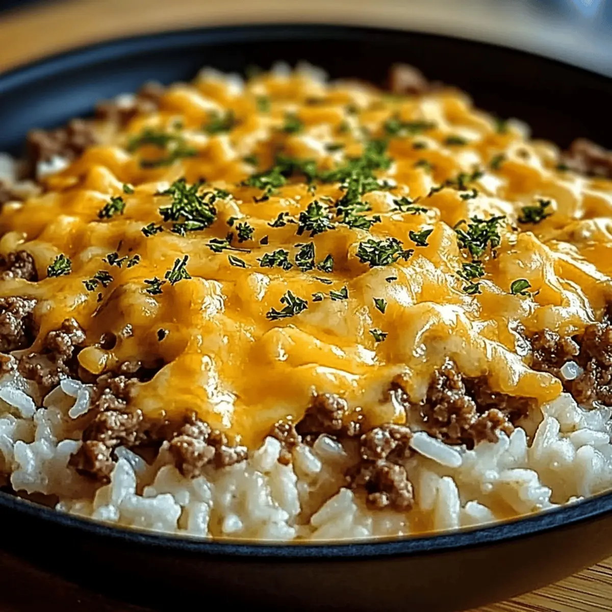 Garlic Butter Beef and Rice Skillet with Cheddar Parmesan Sauce llqsyy