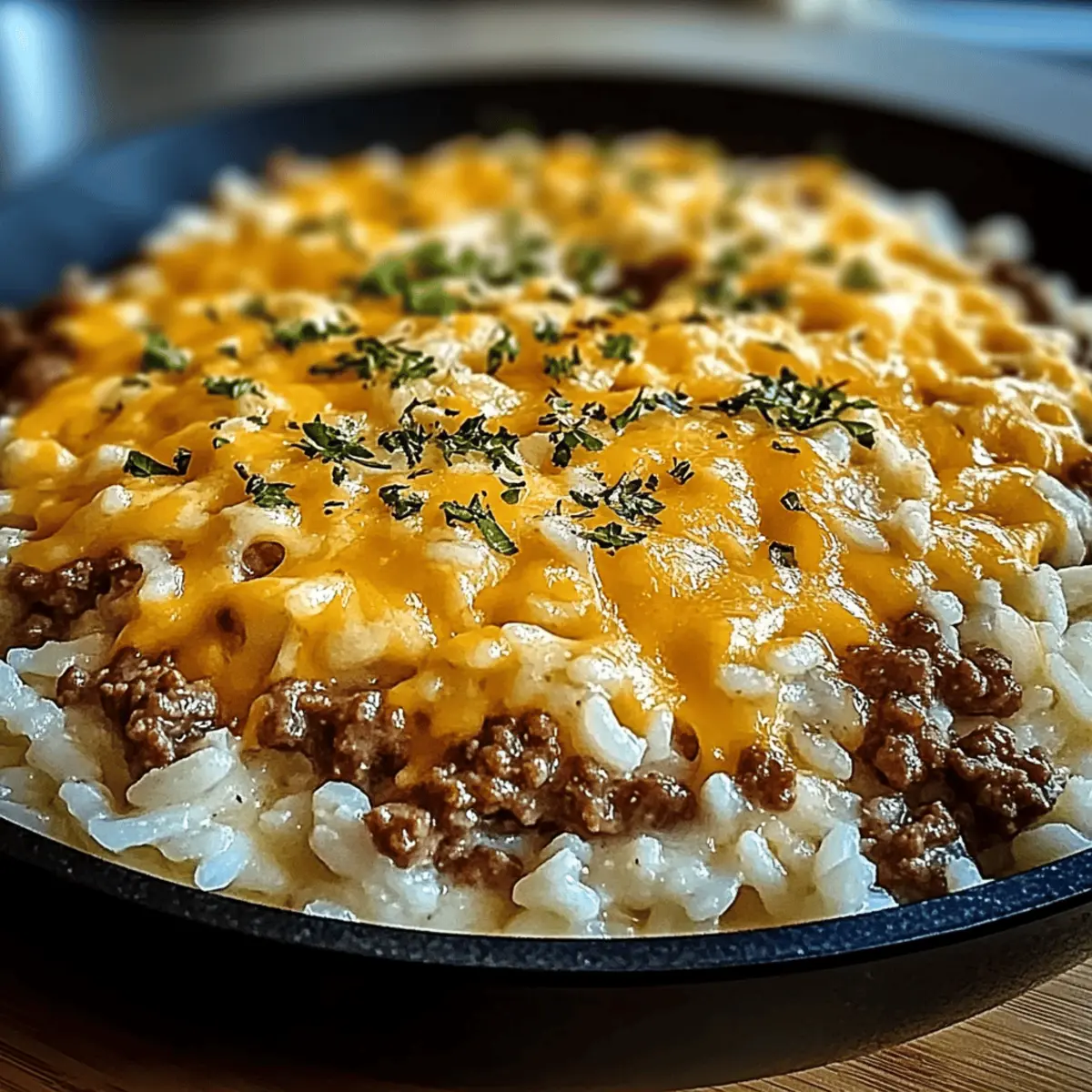 Garlic Butter Beef and Rice Skillet with Cheddar Parmesan Sauce viua2m