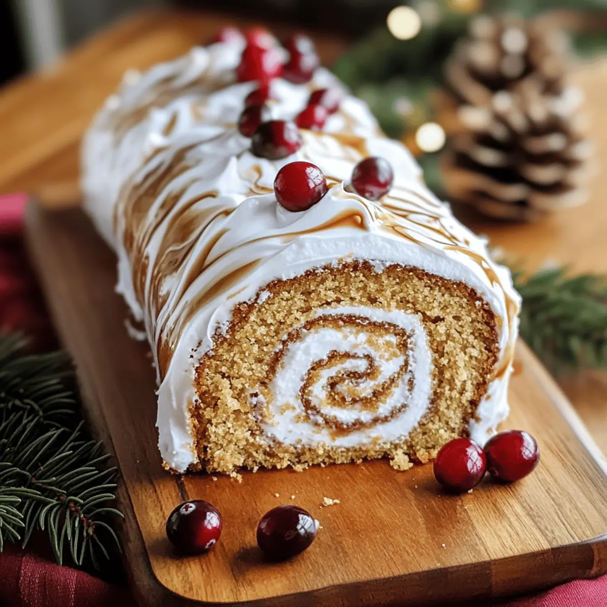 Ginger Bread Yule Log Cake cznfie