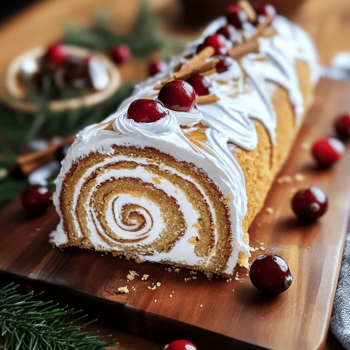 Ginger Bread Yule Log Cake jmw1ko