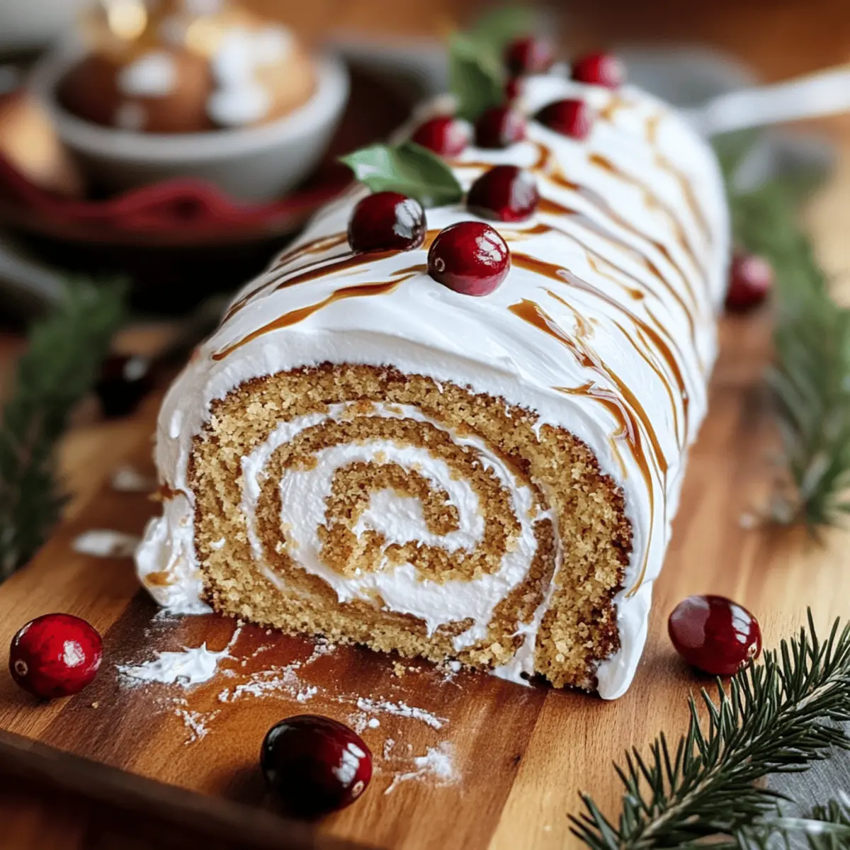 Ginger Bread Yule Log Cake shw8p7