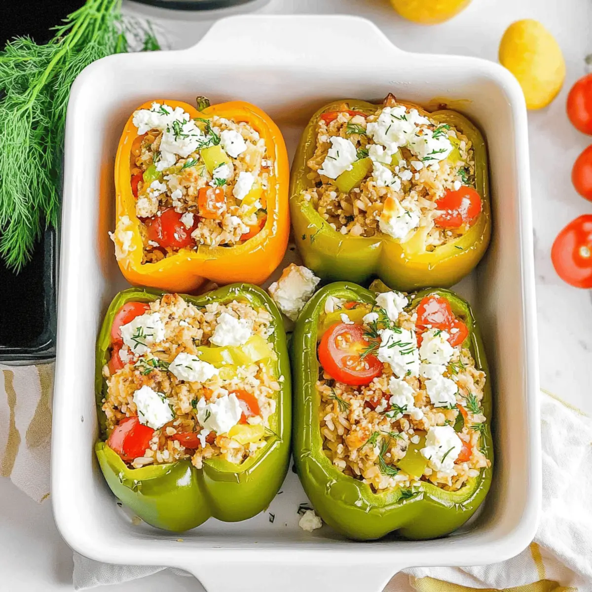 Greek Chicken Stuffed Peppers That Will Brighten Your Dinner