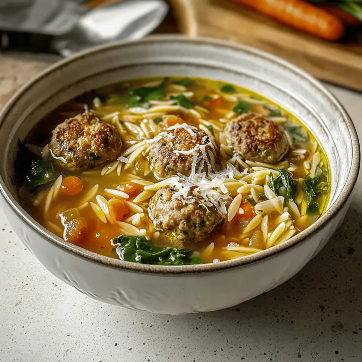 Hearty Italian Meatball Orzo Soup Perfect for Cozy Nights