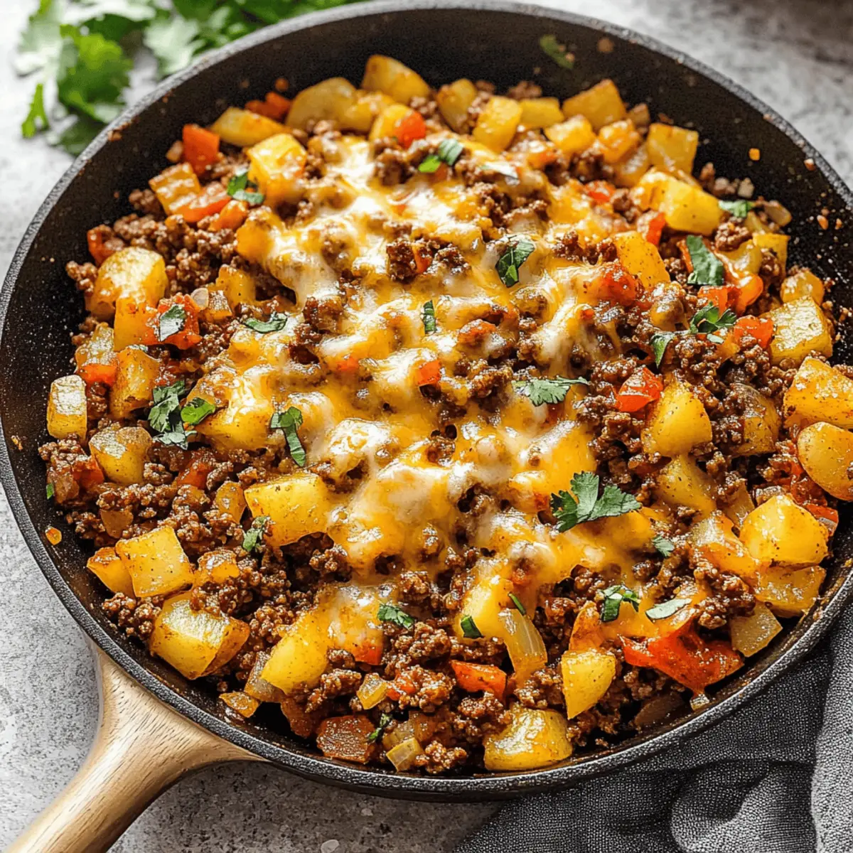 Sizzling Mexican Ground Beef and Potato Skillet Delight