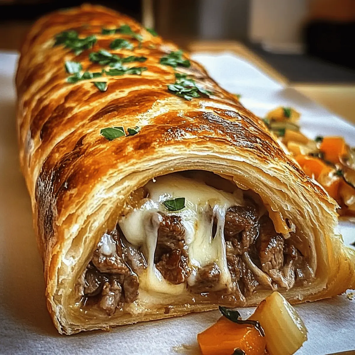 Mozzarella Cheese Steak Stromboli gvabay