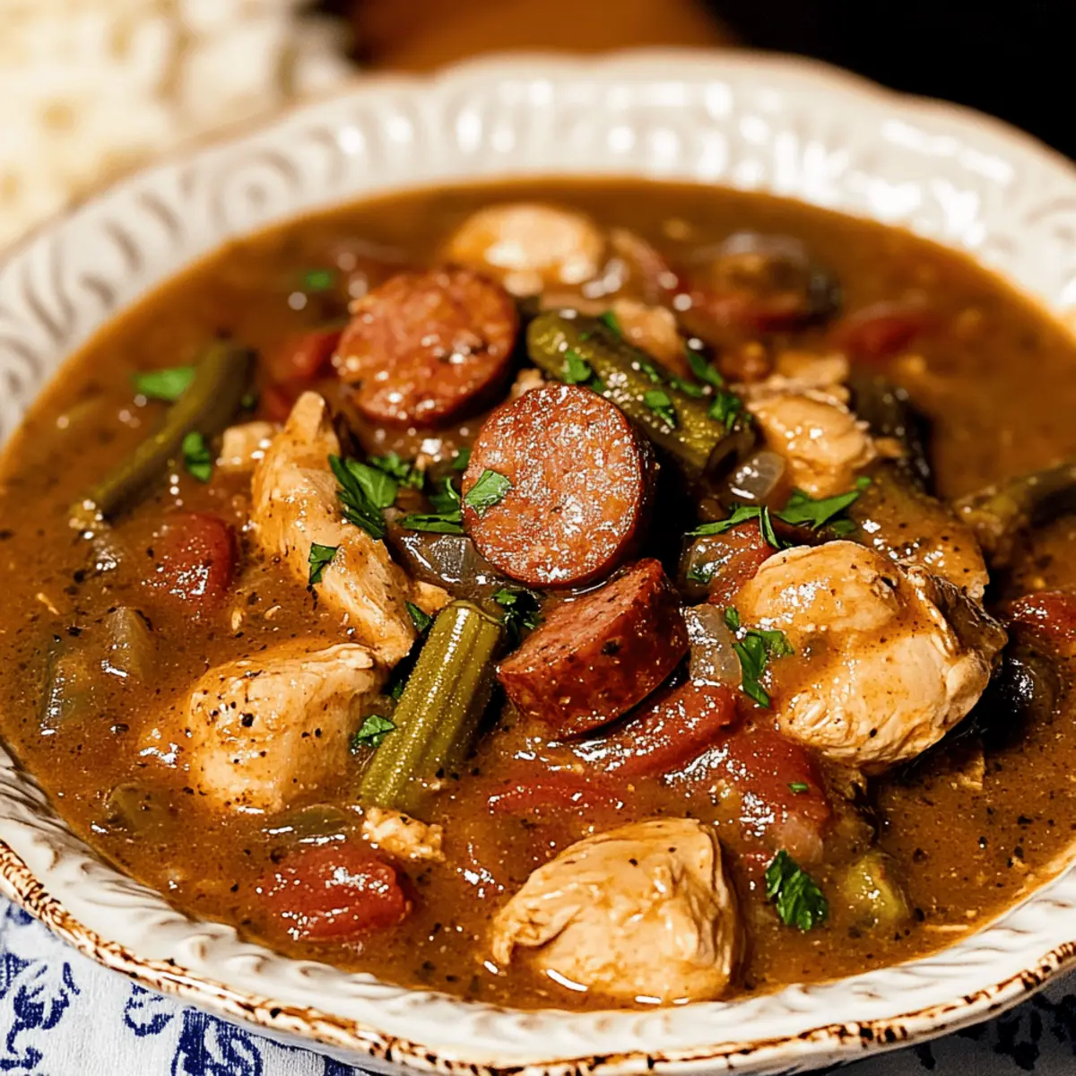 Soul-Warming Orleans Cajun Chicken Andouille Sausage Gumbo