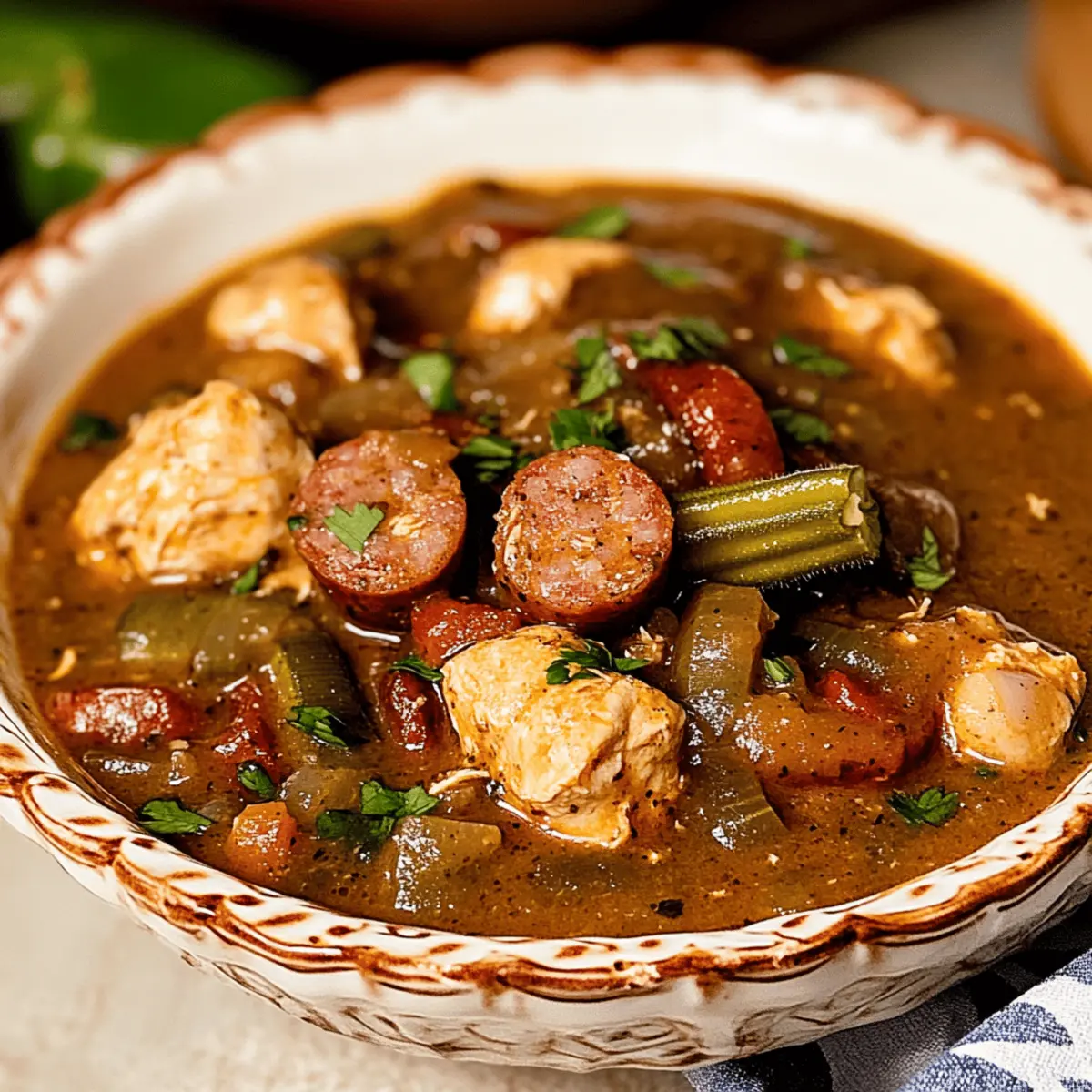 Orleans Cajun Chicken Andouille Sausage Gumbo en8mqf