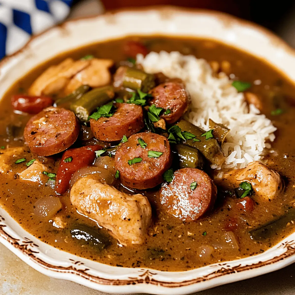 Orleans Cajun Chicken Andouille Sausage Gumbo suh2s0