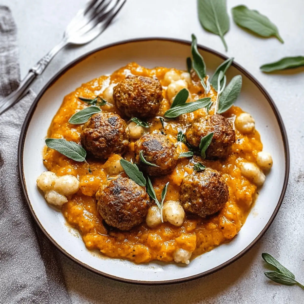 Turkey Meatballs in Pumpkin Sage Sauce ihmg87