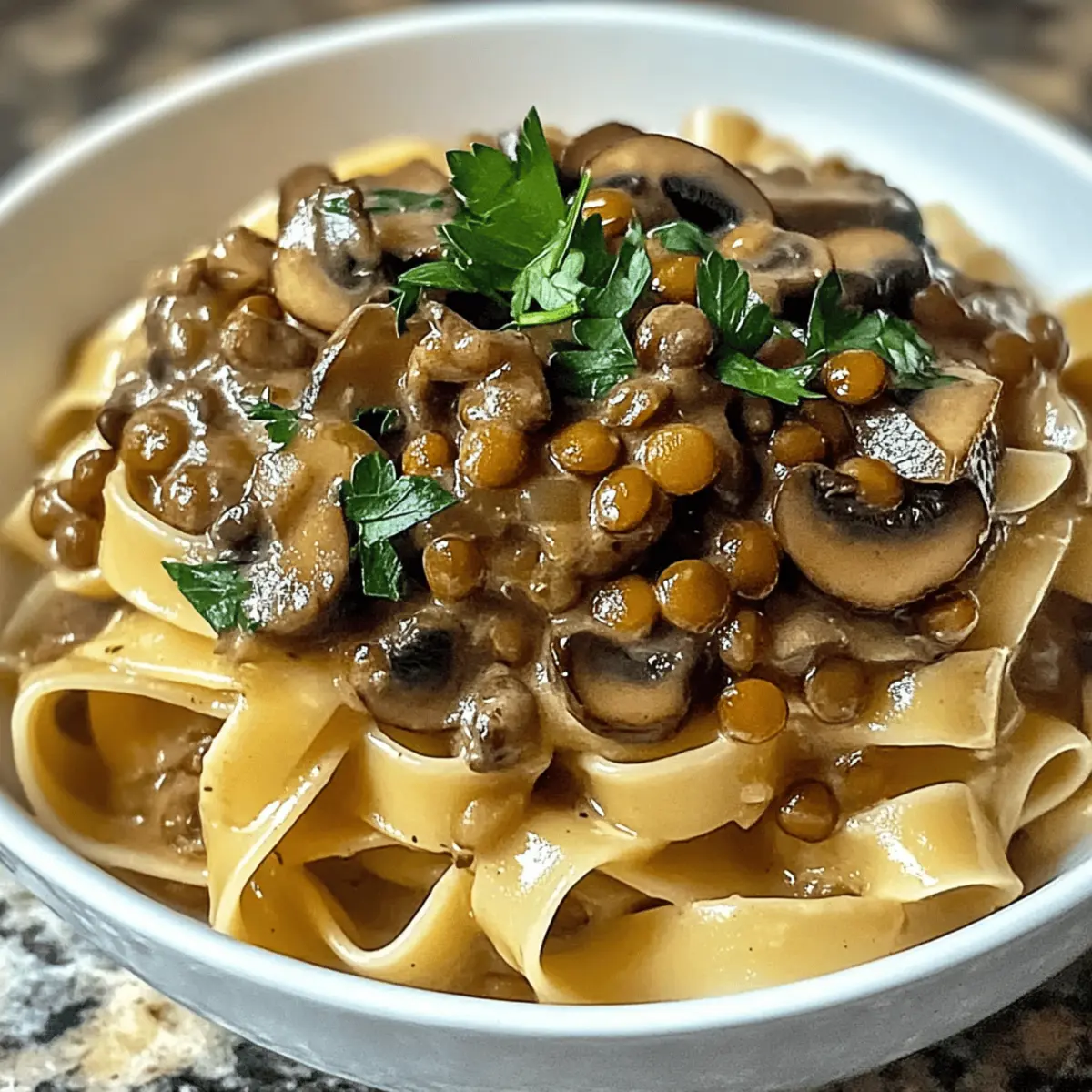 Vegan Lentil Mushroom Stroganoff ershru