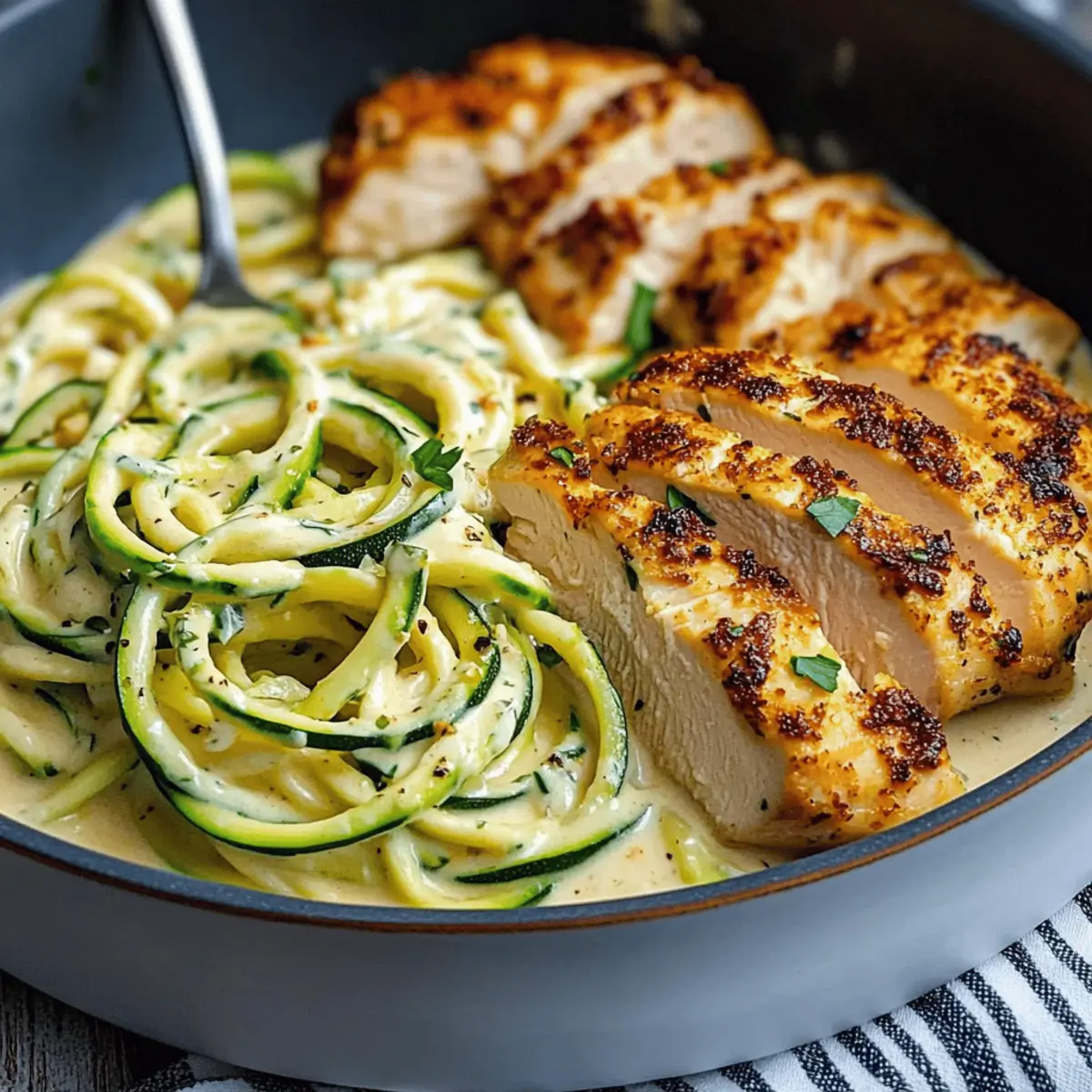 Zucchini Noodle Chicken Alfredo mbwilw