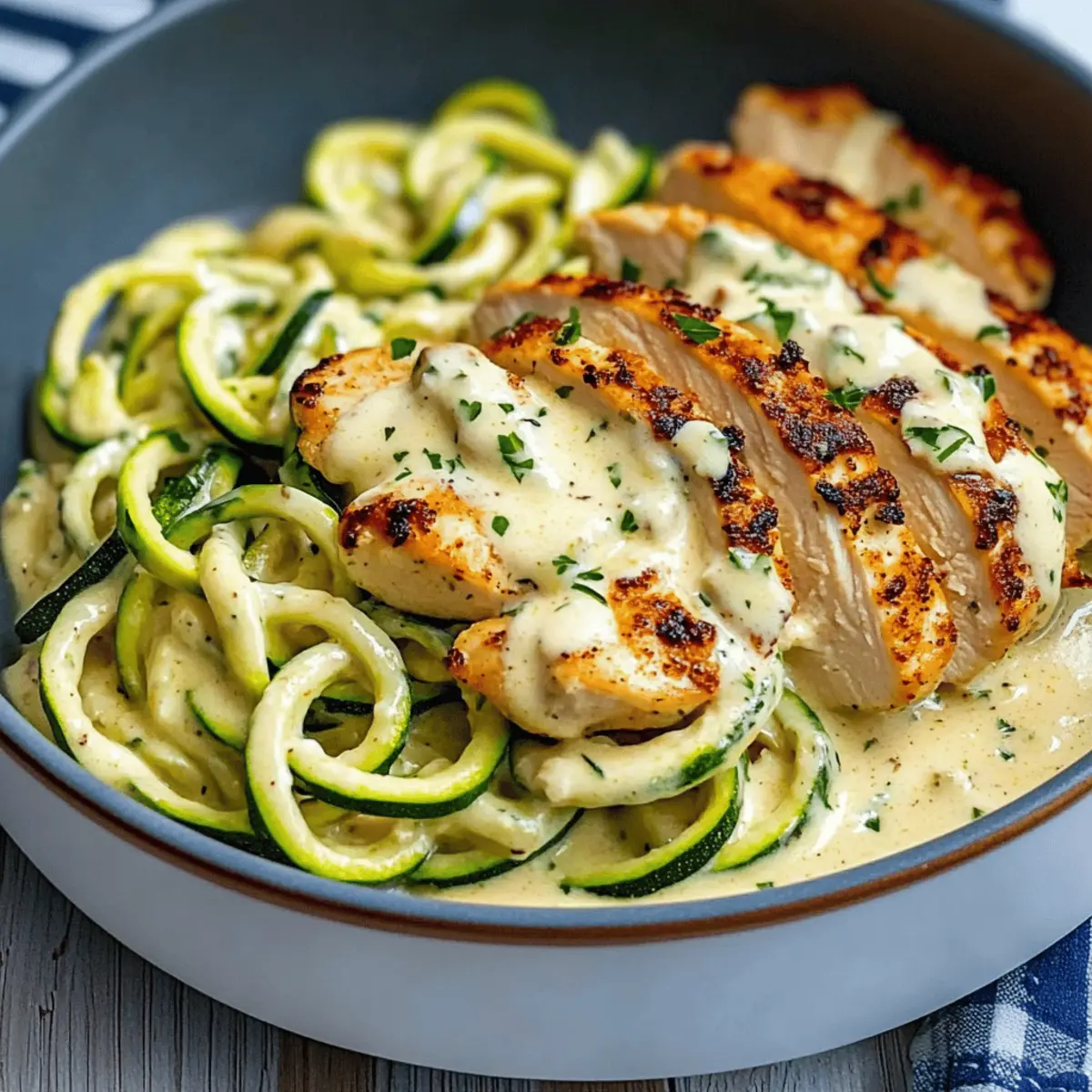 Zucchini Noodle Chicken Alfredo mhiwfy