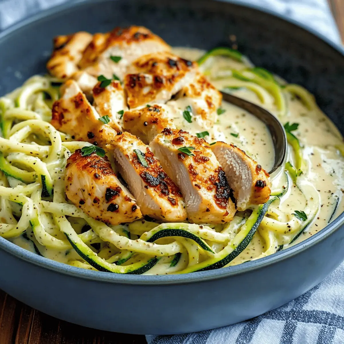 Healthy Zucchini Noodle Chicken Alfredo You'll Love