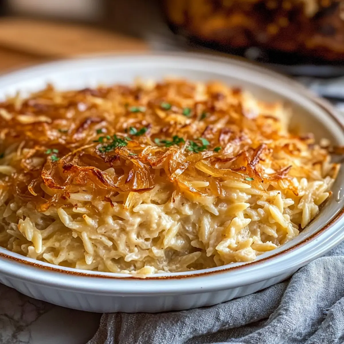 Heavenly French Onion Orzo Bake: Comfort in Every Bite