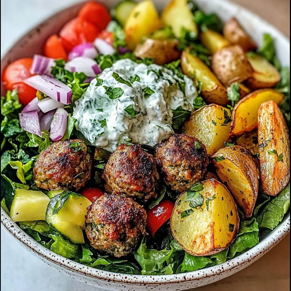 Savory Greek Meatball Bowl: A Healthy Twist on Comfort Food