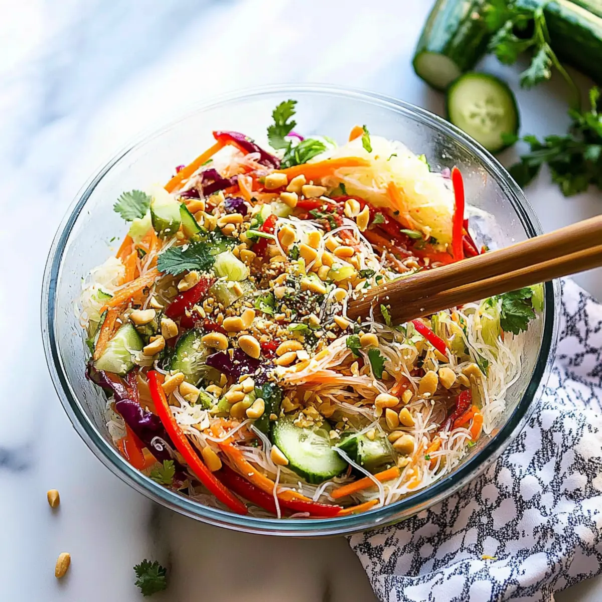 Fresh Spring Roll Salad with Spicy Ginger Dressing Delight