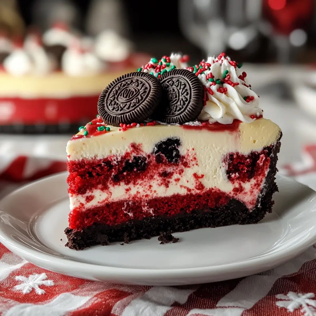 Delightful Christmas Red Velvet Cheesecake for Festive Joy