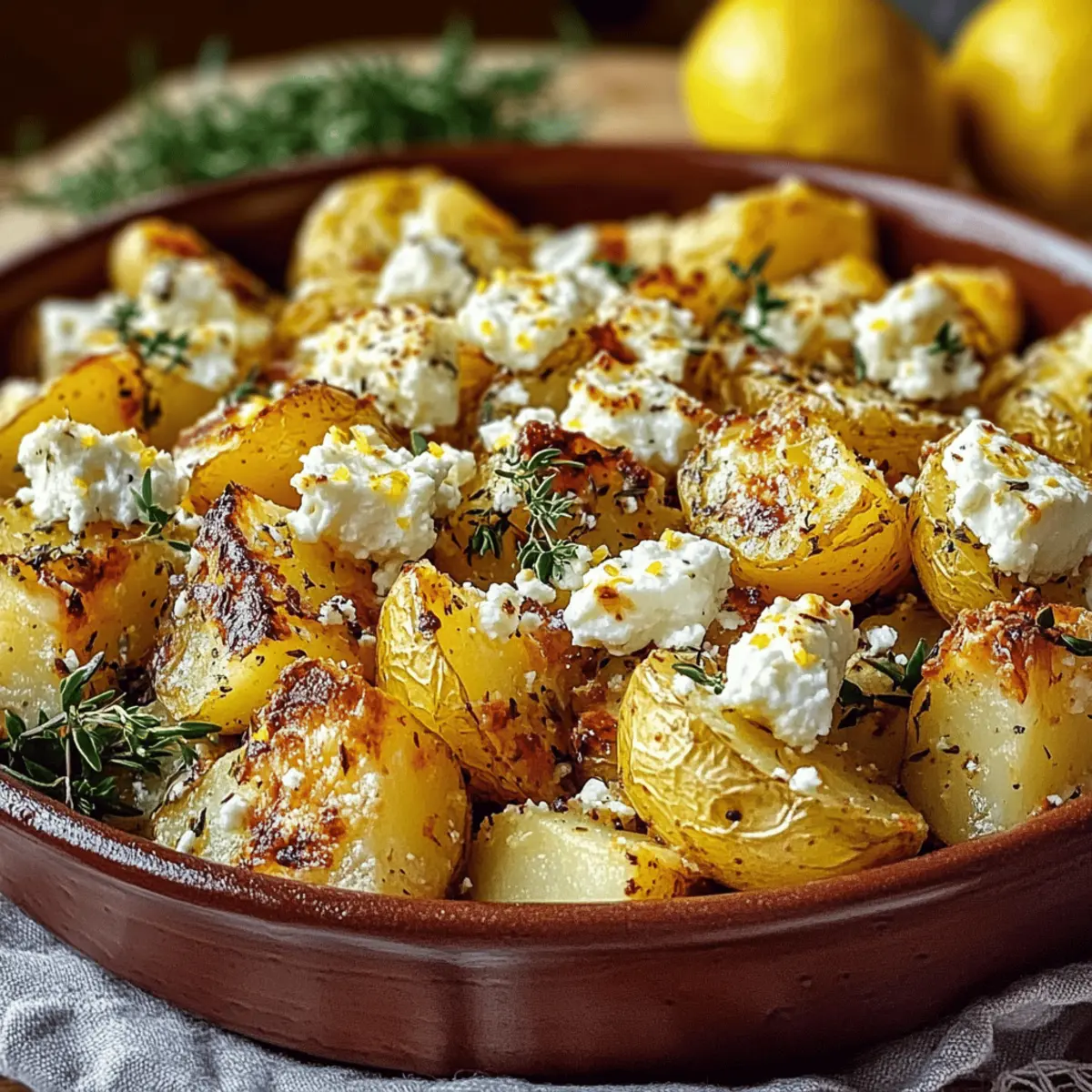 Baked Feta Potatoes with Lemon: Creamy Mediterranean Bliss