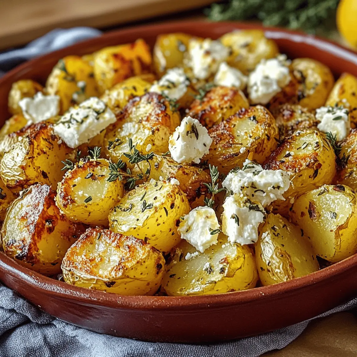 Baked Feta Potatoes with Lemon: A Zesty Creamy Delight