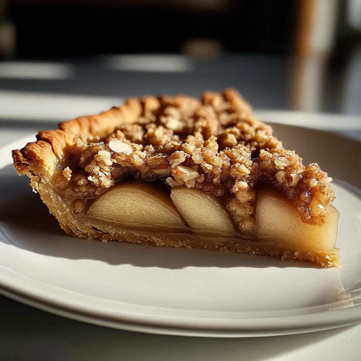 Chai Spiced Pear Almond Crumble Tart: A Warm Cozy Delight