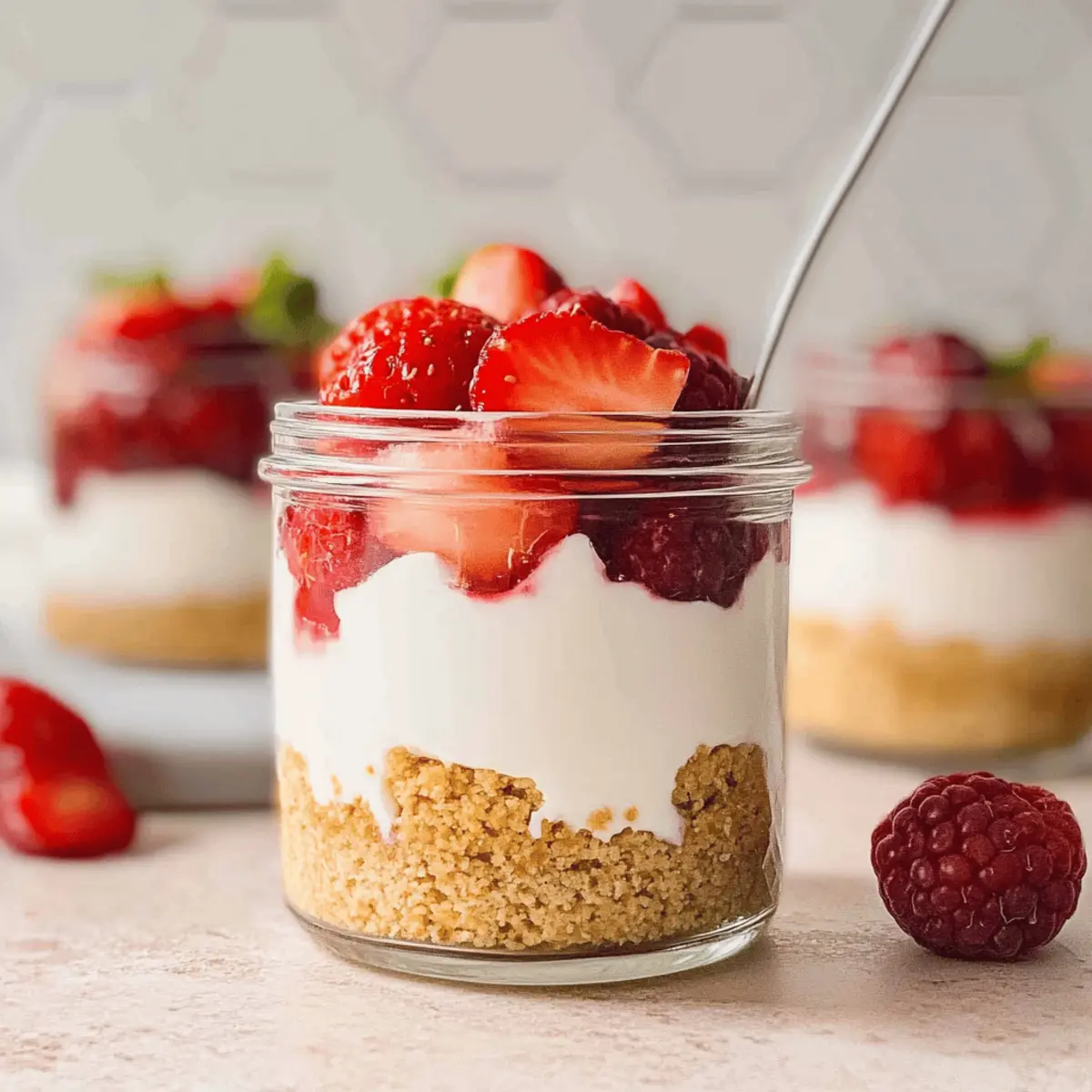 Delicious No-Bake Cheesecake Jars: Creamy Protein Delight