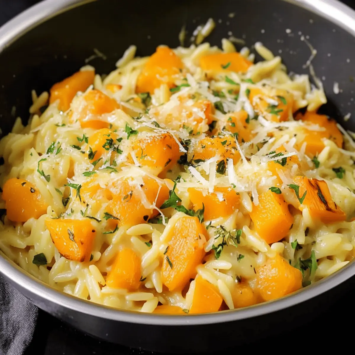 Cheesy Butternut Squash Orzo nnlaow
