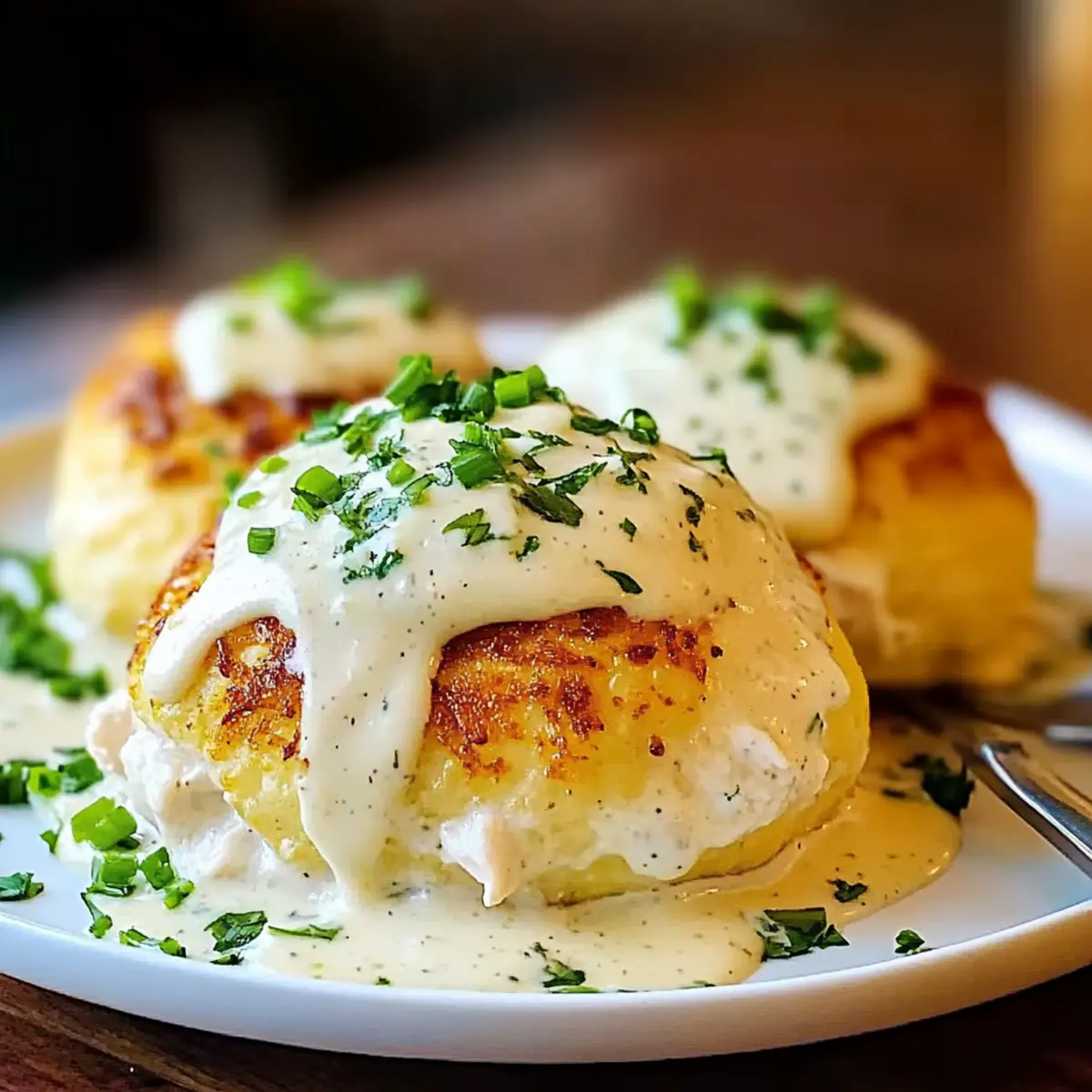 Savory Chicken Pillows with Creamy Parmesan Bliss
