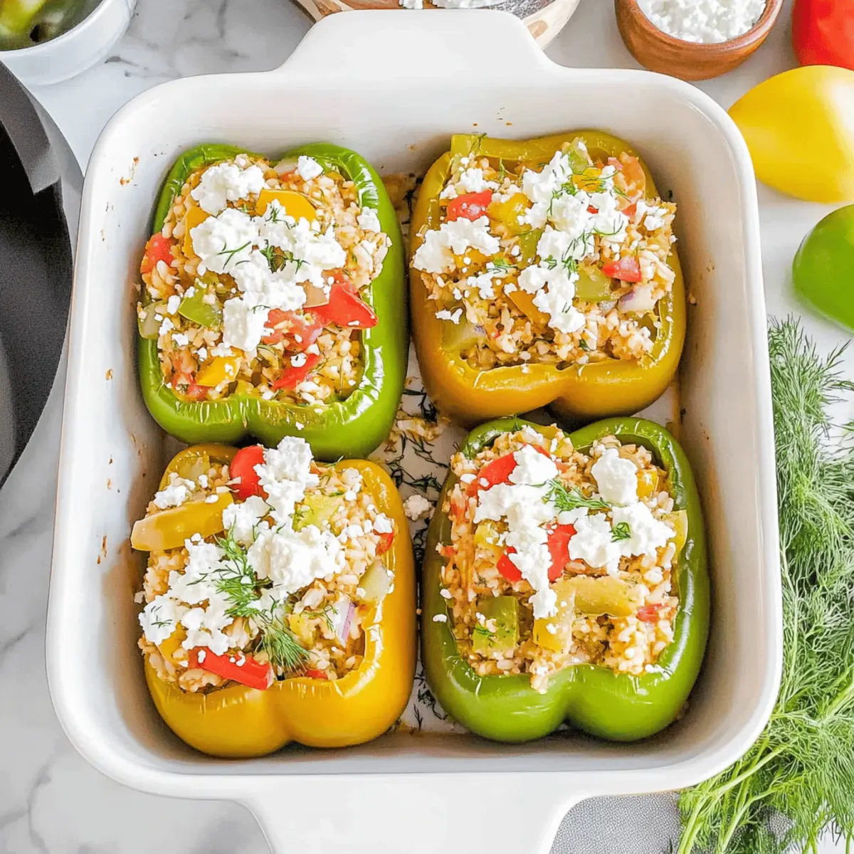 Greek Chicken Stuffed Peppers sefeao