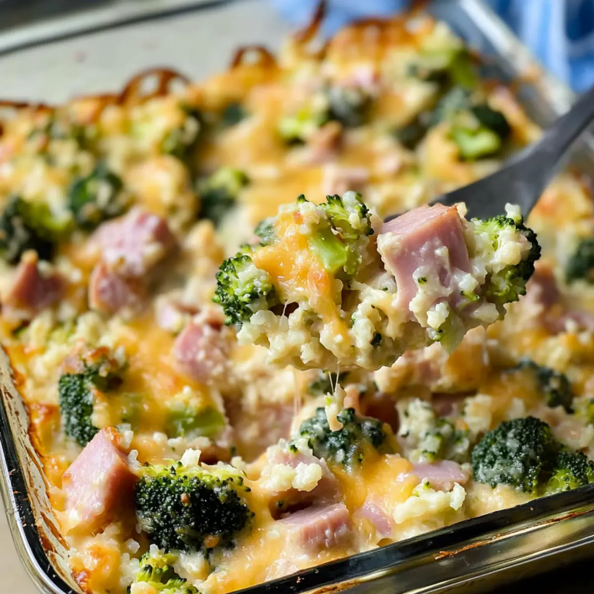Ham Casserole with Broccoli and Cauliflower Rice nk6qyt