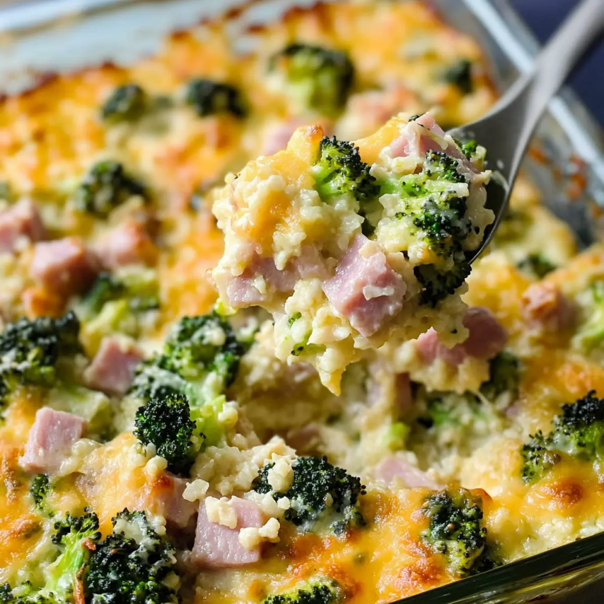 Ham Casserole with Broccoli and Cauliflower Rice pyunmd