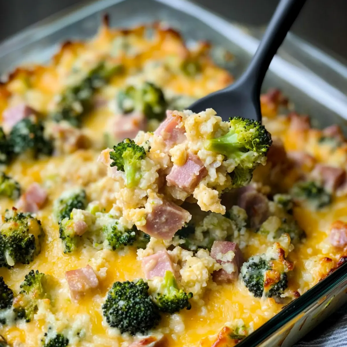 Ham Casserole with Broccoli and Cauliflower Rice wacqk6