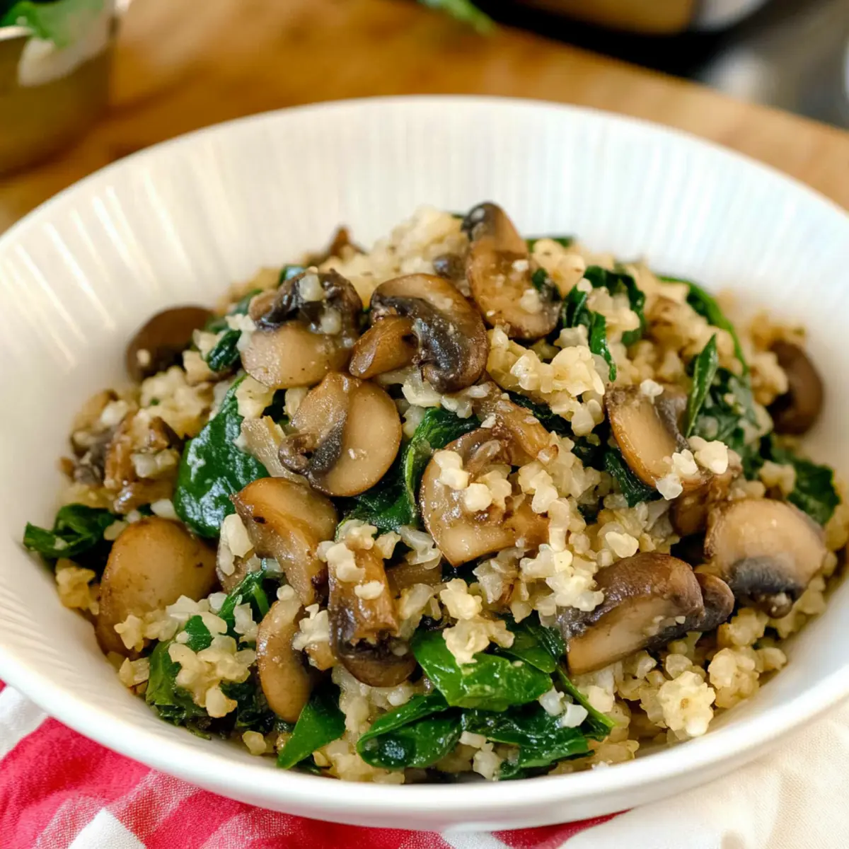 Mushroom Spinach Cauliflower Rice jic1gy
