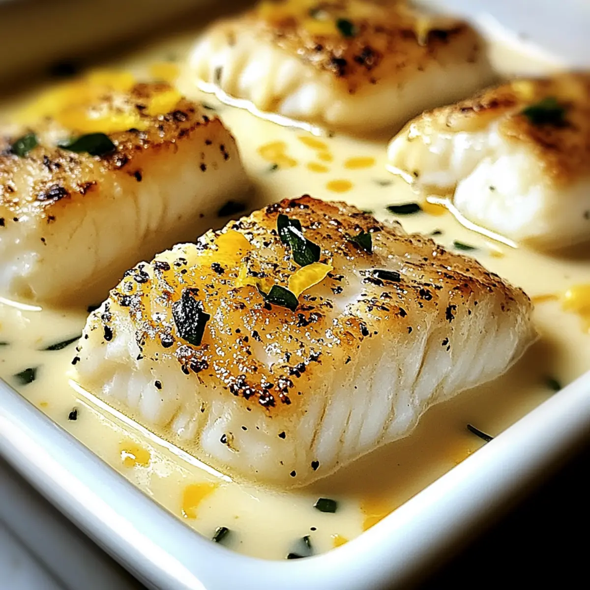 Baked Cod in Coconut Lemon Cream Sauce: Tropical Comfort Awaits