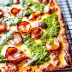Pepperoni and Roasted Jalapeno Pesto Pan Pizza