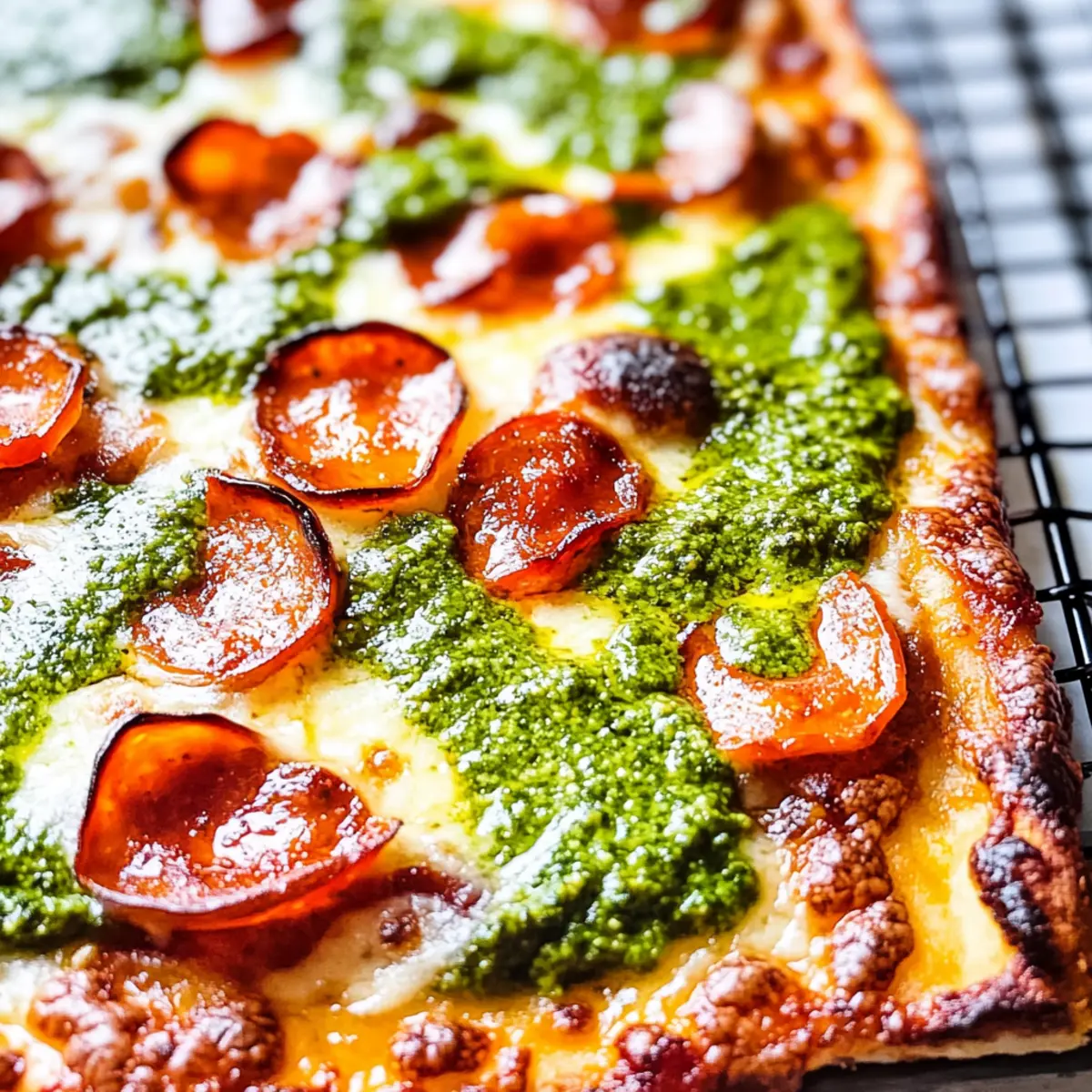 Pepperoni and Roasted Jalapeno Pesto Pan Pizza Bliss