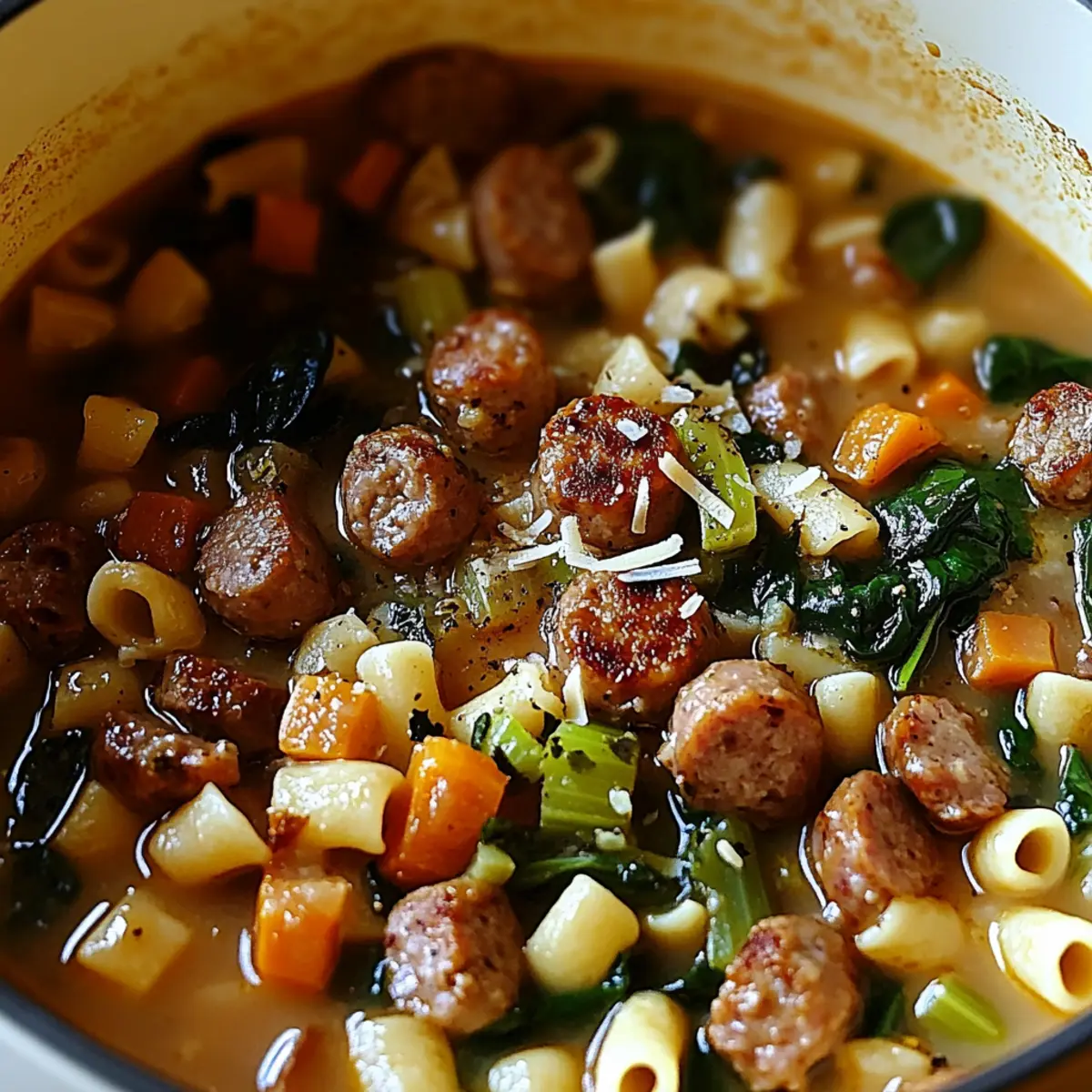 Comforting Creamy Parmesan Italian Sausage Ditalini Delight