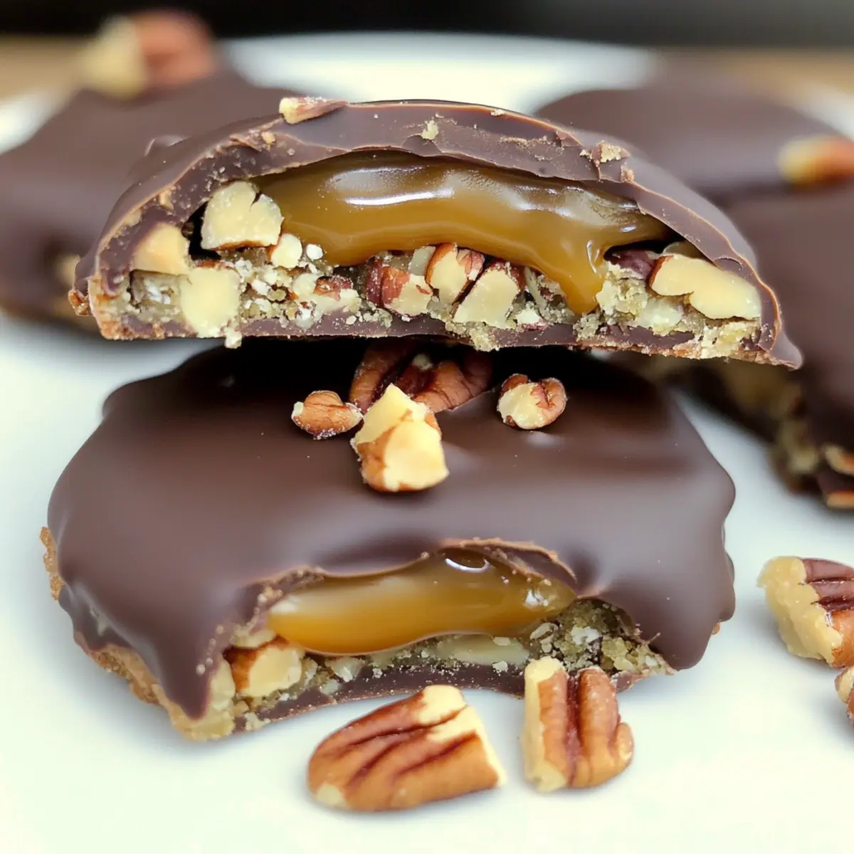 Irresistible Chocolate Bourbon Caramel Pecan Ritz Cookies