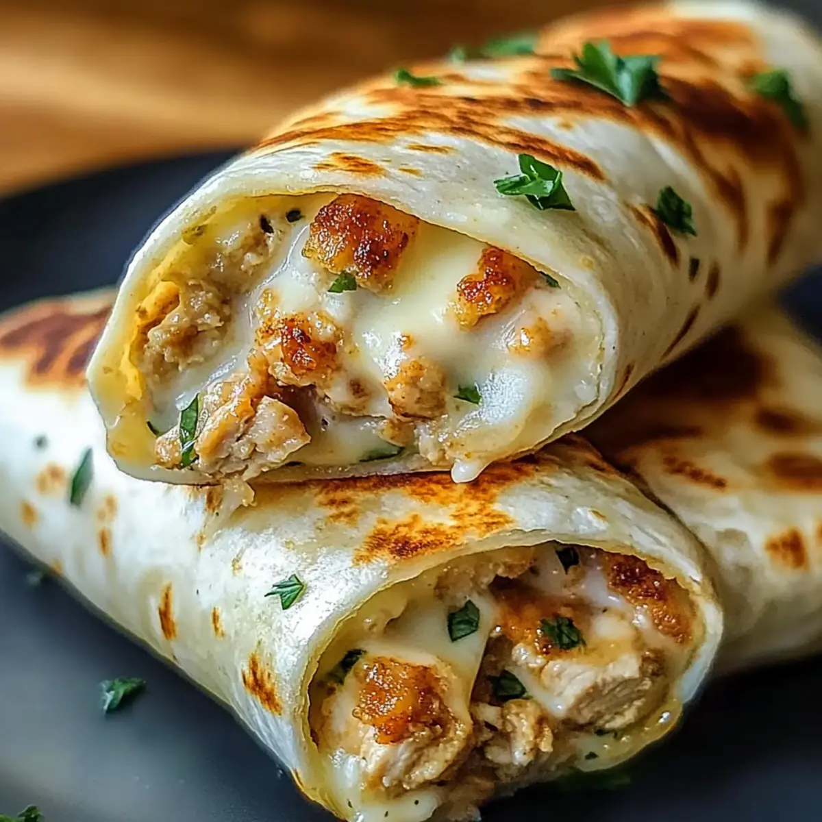 Cheesy Garlic Chicken Wraps: Quick, Low-Carb Delight!