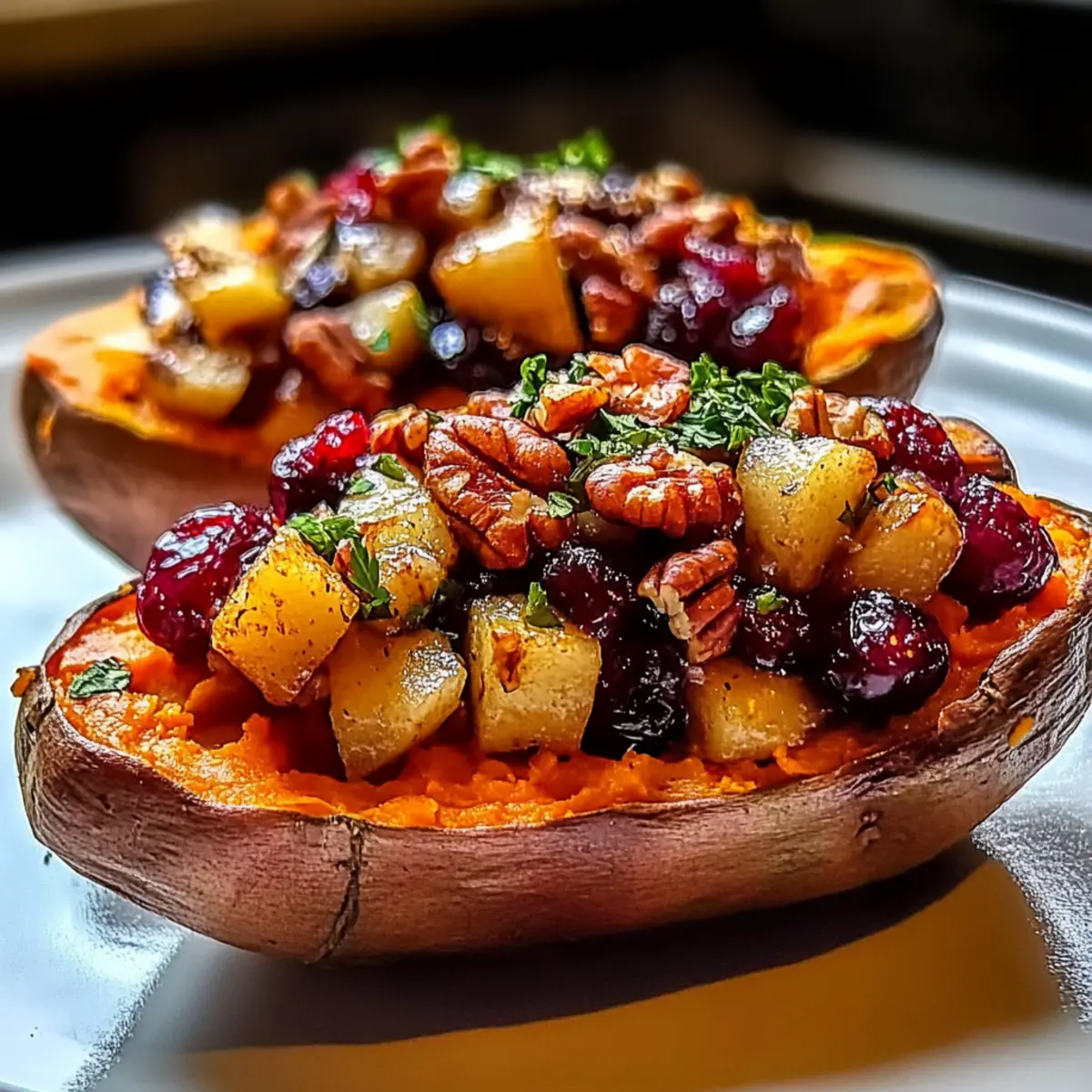 Cranberry Apple Twice Baked Sweet Potatoes for Cozy Gatherings