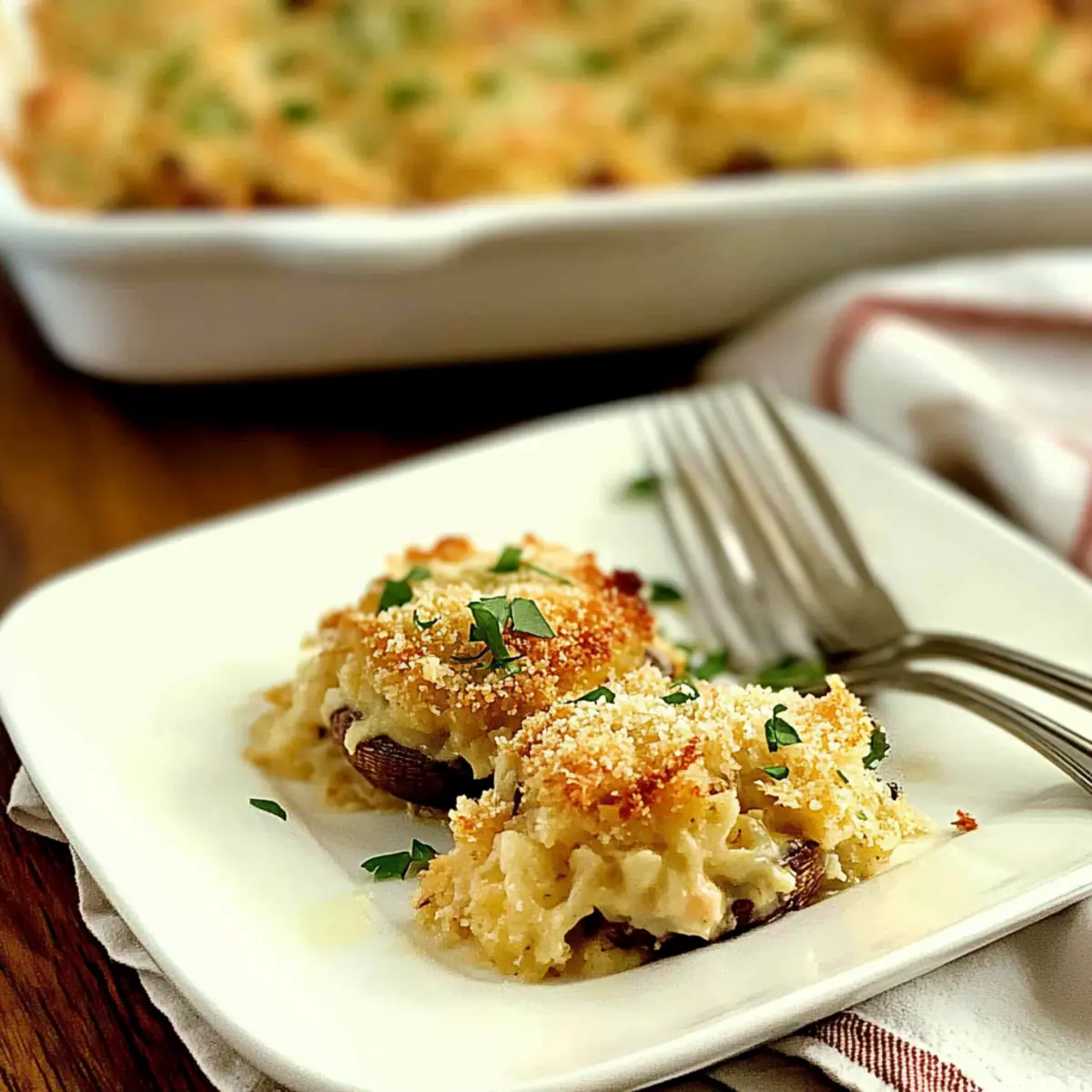Rich and Creamy Baked Mushrooms in Parmesan Bliss