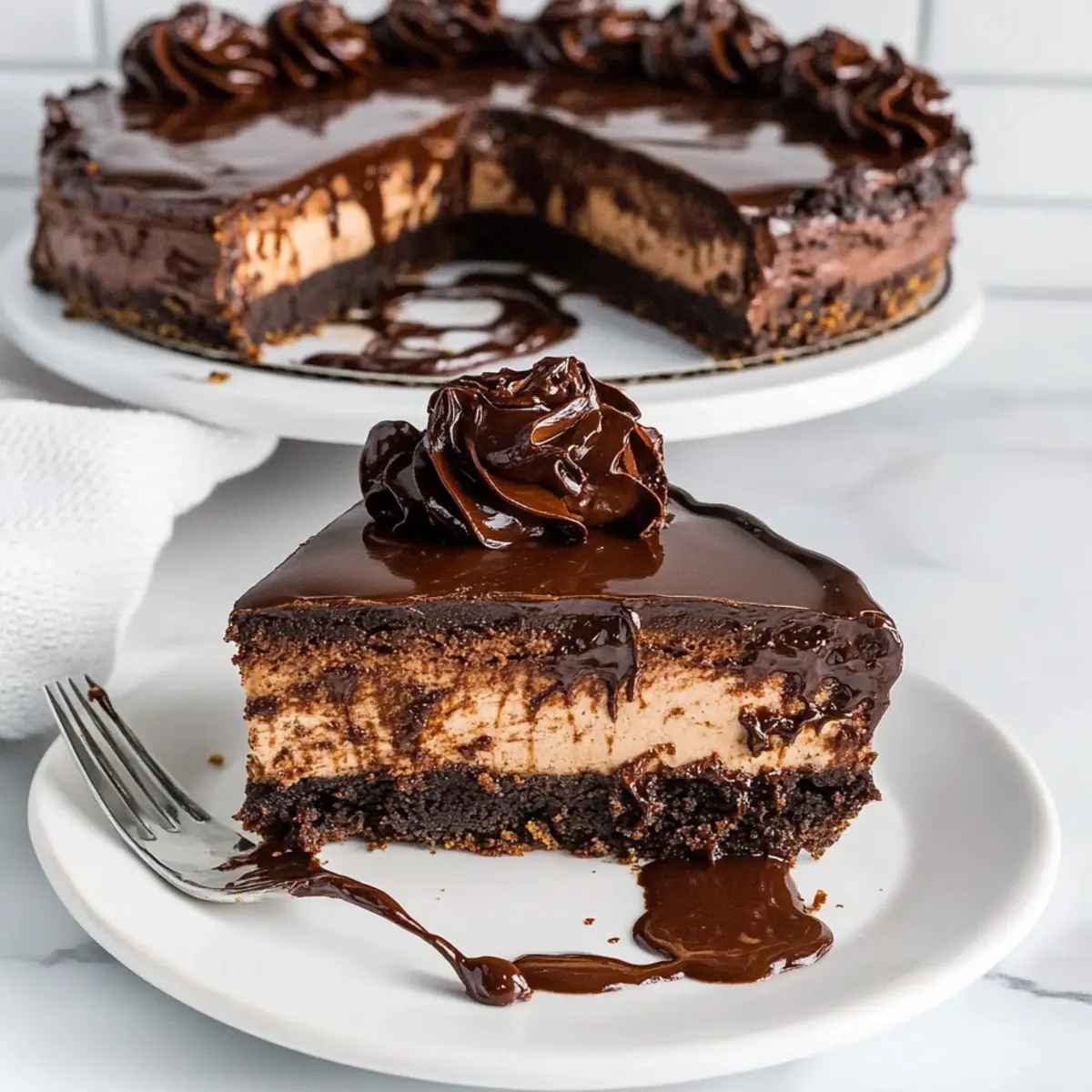 Decadent Hot Fudge Brownie Cheesecake You Can Make Today