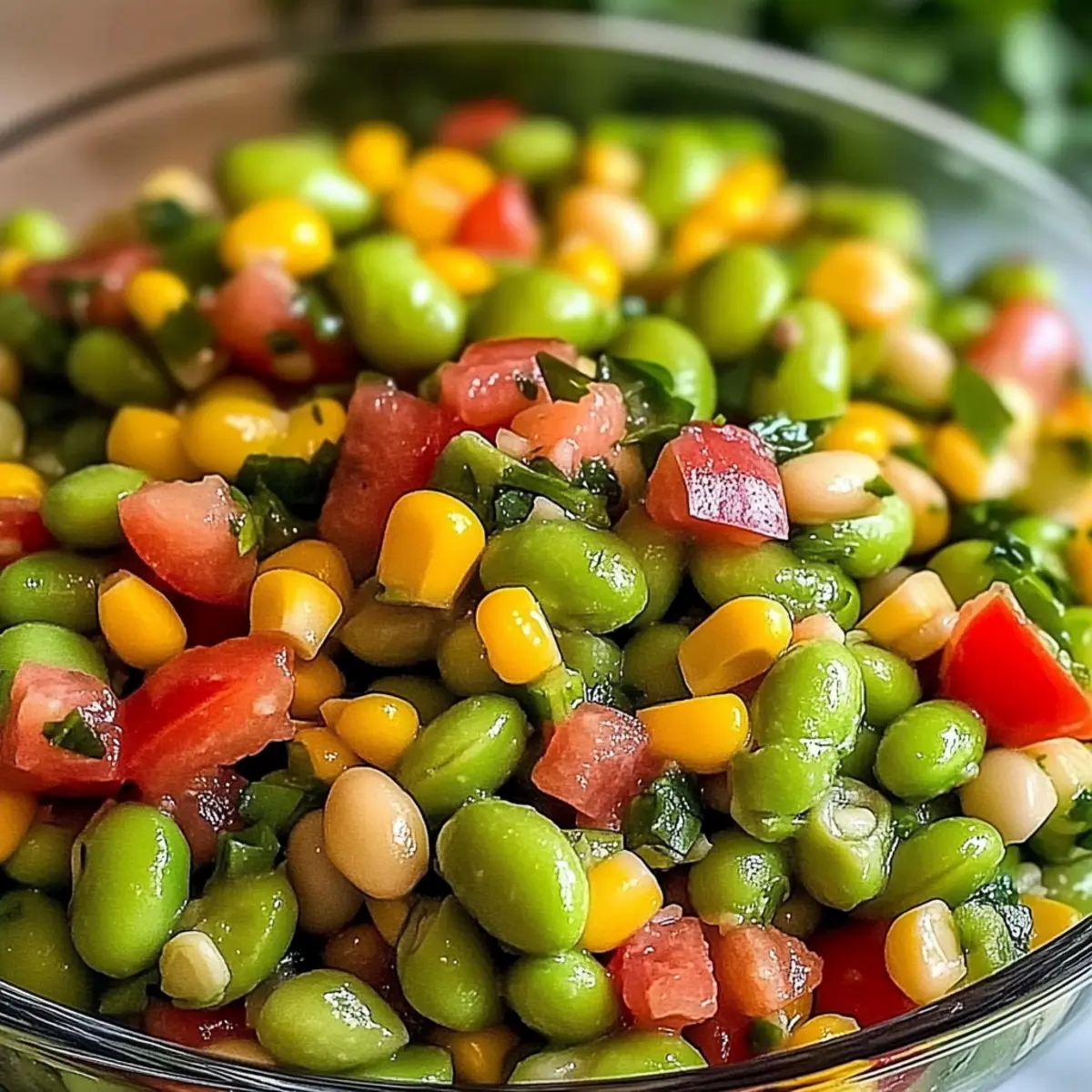 Delicious Edamame Salad with Cilantro Lime Dressing Delight