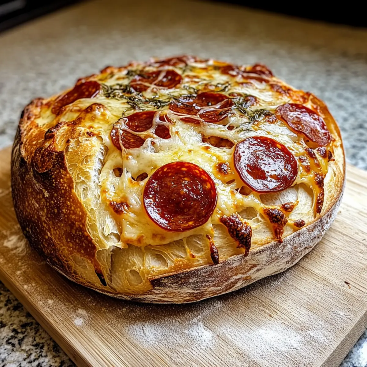 Pepperoni Pizza Sourdough Bread: Comfort in Every Slice