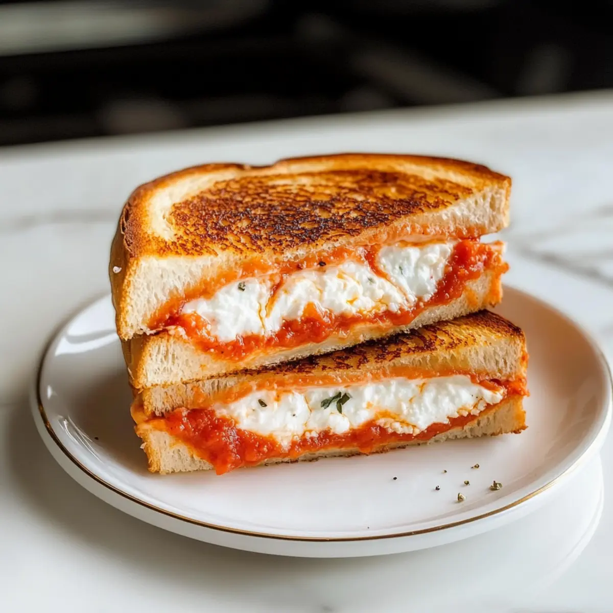 Irresistible Pizza Cottage Cheese Grilled Cheese Delight